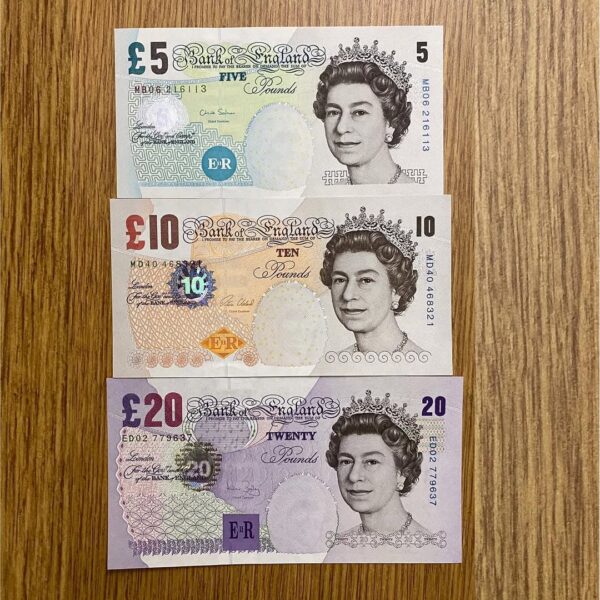 Counterfeit British Pounds Sterling